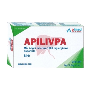 Apilivpa 1000mg Apimed 10 ống x 5ml (Arginine aspartate)