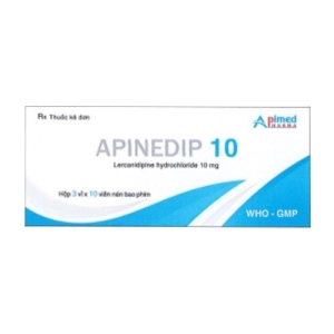 Apinedip 10 Apimed 3 vỉ x 10 viên (Lercanidipine hydrochloride)