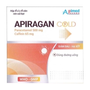 Apiragan Cold Apimed 4 vỉ x 4 viên (Paracetamol + Caffeine)