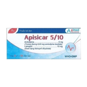 Apisicar 5/10 Apimed 3 vỉ x 10 viên (Amlodipine + Lisinopril)