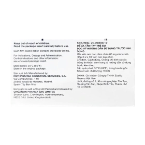 Arcoxia 60mg Organon 3 vỉ x 10 viên