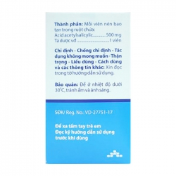 Aspirin 500 Agimexpharm 10 vỉ x 10 viên Aspirin 500 Agimexpharm 10 vỉ x 10 viên