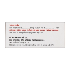 Aspirin MKP 81 Mekophar 10 vỉ x 10 viên (Acid acetylsalicylic)