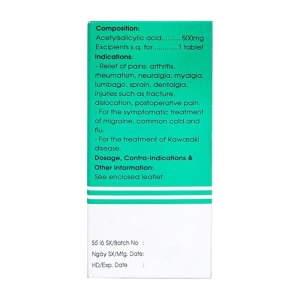 Aspirin PH8 500mg Mekophar 20 vỉ x 10 viên Aspirin PH8 500mg Mekophar 20 vỉ x 10 viên