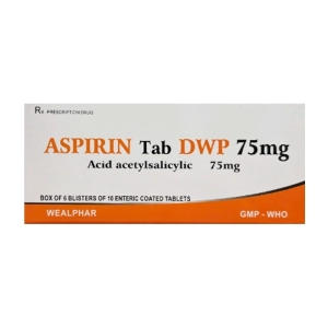 Aspirin Tab DWP 75mg Wealphar 6 vỉ x 10 viên (Acid acetylsalicylic)