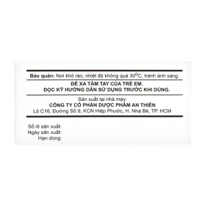 A.T Bisoprolol 2.5 An Thiên 10 vỉ x 10 viên A.T Bisoprolol 2.5 An Thiên 10 vỉ x 10 viên