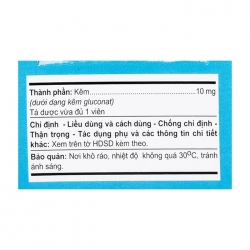 A.T Zinc 10mg An Thiên 10 vỉ x 10 viên A.T Zinc 10mg An Thiên 10 vỉ x 10 viên