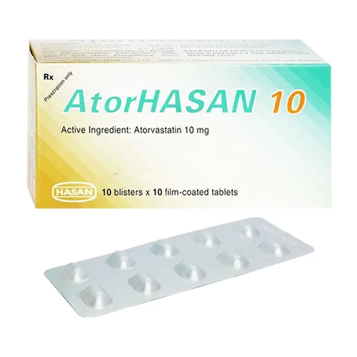 AtorHasan 10 Hasan 10 vỉ x 10 viên AtorHasan 10 Hasan 10 vỉ x 10 viên