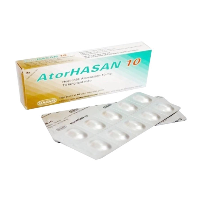 AtorHasan 10 Hasan 3 vỉ x 10 viên AtorHasan 10 Hasan 3 vỉ x 10 viên