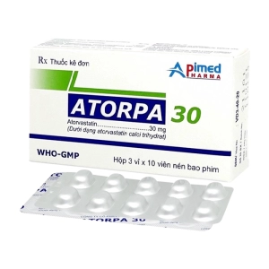 Atorpa 30 Apimed 3 vỉ x 10 viên (Atorvastatin)