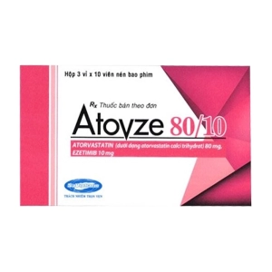Atovze 80/10 Savipharm 3 vỉ x 10 viên Atovze 80/10 Savipharm 3 vỉ x 10 viên