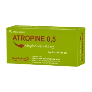 Atropine 0.5 Herabiopharm 3 vỉ x 10 viên (Atropine sulfate)