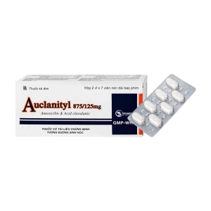 Auclanityl 875/125mg Tipharco 2 vỉ x 7 viên (Amoxicillin + Acid clavulanic)