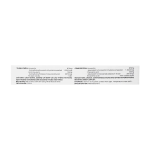 Auclanityl 875/125mg Tipharco 2 vỉ x 7 viên (Amoxicillin + Acid clavulanic)