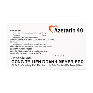 Azetatin 40 Meyer-BPC 10 vỉ x 10 viên (Atorvastatin + Ezetimibe)