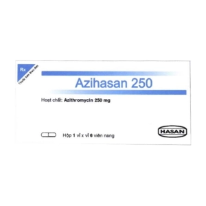 Azihasan 250 Hasan 1 vỉ x 6 viên (Azithromycin)