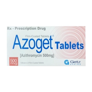 Azoget 500mg Getz Pharma 1 vỉ x 3 viên (Azithromycin)