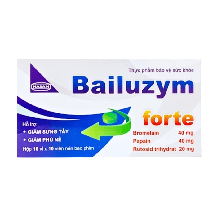 Bailuzym Forte Hasan 10 vỉ x 10 viên - Hỗ trợ giảm phù nề