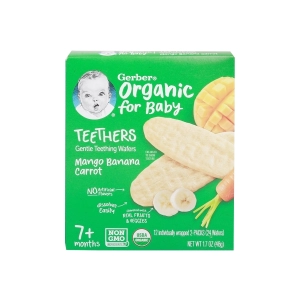 Bánh gạo ăn dặm Gerber Organic vị xoài, chuối, carot 48g