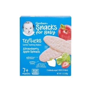 Bánh gạo ăn dặm Gerber vị dâu táo, cải bó xôi 48g