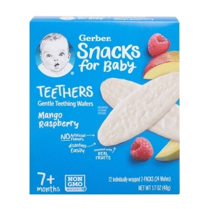 Bánh gạo ăn dặm Gerber vị xoài, mâm xôi 48g