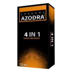 Bao Cao Su Azodra 4 in 1 Gân, Gai, Mỏng, Kéo Dài Quan Hệ, 12 Cái