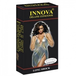 Bao cao su Innova đen Long Shock - Hộp 12 cái