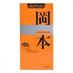 Bao Cao Su Okamoto Skinless Skin Orange Lubricative, Hộp 10 Cái
