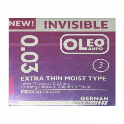 Bao cao su Oleo Invisible Extra Thin 003 Hộp 3 cái Bao cao su Oleo Invisible Extra Thin 003 Hộp 3 cái