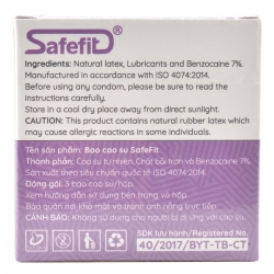 Bao Cao Su SafeFit ProLong - Hộp 3 Cái