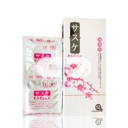 Bao cao su Sasuke siêu mỏng hạt nổi Nhật Bản - Hộp 12 cái