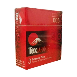 Bao cao su Texjapanis Dotted & Strawberry Flavour (3 cái)