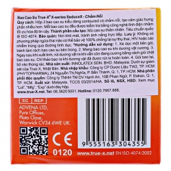 Bao Cao Su True-X, X - Series SeduceX Bề Mặt 600 Chấm Nổi (Hộp 3 cái)