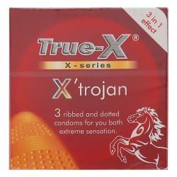 Bao cao su True-X X’trojan, X-series Gân Và Chấm Nổi (Hộp 3 cái) Bao cao su True-X X’trojan, X-series Gân Và Chấm Nổi (Hộp 3 cái)