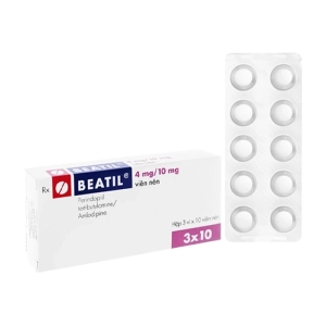 Beatil 4mg/10mg Gedeon Richter 3 vỉ x 10 viên (Perindopril + Amlodipin)
