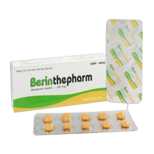 Berinthepharm 50mg Thephaco 2 vỉ x 10 viên (Berberin clorid)