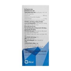 Betamox Plus 400 Atral 60ml (Amoxicillin + Acid clavulanic)