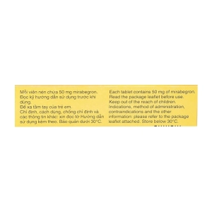 Betmiga 50mg Astellas 3 vỉ x 10 viên Betmiga 50mg Astellas 3 vỉ x 10 viên
