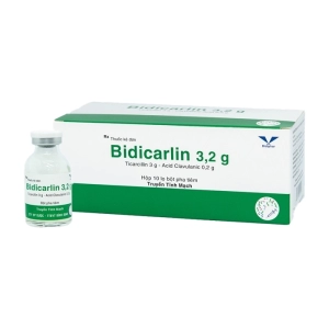 Bidicarlin 3.2g Bidiphar 10 lọ (Ticarcillin + Acid clavulanic)