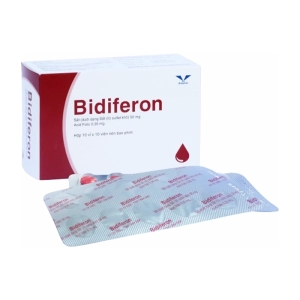 Bidiferon Bidiphar 10 vỉ x 10 viên (Sắt (II) Fumarat + Acid Folic)