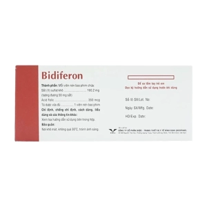 Bidiferon Bidiphar 10 vỉ x 10 viên (Sắt (II) Fumarat + Acid Folic)