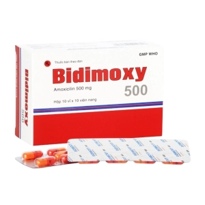 Bidimoxy 500 Bidiphar 10 vỉ x 10 viên (Amoxicillin trihydrat)