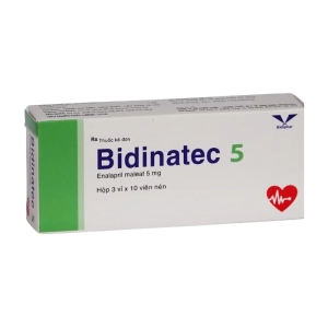 Bidinatec 5 Bidiphar 3 vỉ x 10 viên (Enalapril maleat)