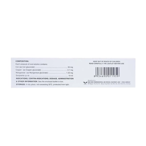 Bifehema Bidiphar 20 ống x 10ml (Sắt + Mangan + Đồng)