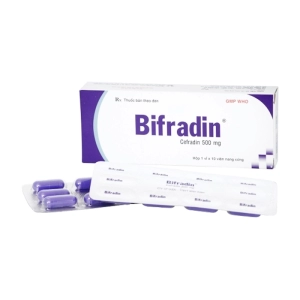 Bifradin 500mg Bidiphar 1 vỉ x 10 viên (Cefradin)