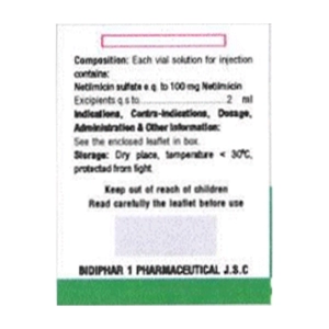 Bigentil 100 Bidiphar 10 lọ x 2ml (Netilmicin sulfat)