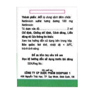 Bigentil 100 Bidiphar 10 lọ x 2ml (Netilmicin sulfat)