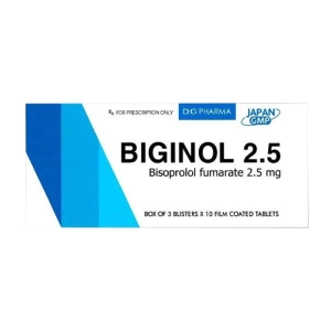 Biginol 2.5 DHG Pharma 3 vỉ x 10 viên (Bisoprolol fumarat)