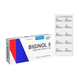 Biginol 5 DHG Pharma 3 vỉ x 10 viên (Bisoprolol fumarat)