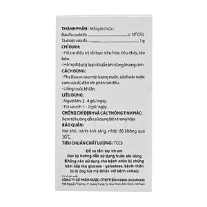 Biosyn Bidiphar 20 gói x 1g (Bacillus subtilis)